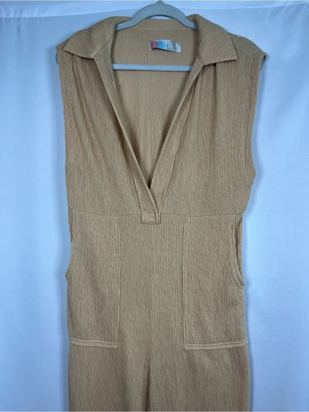 🛍️SALE Free people beach carousel slouchy vneck collar jumpsuit cotton gauze xs